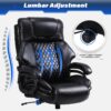 Big and Tall Office Chair 650lbs Heavy Duty Executive Chair with Adjustable Lumbar Support, Wide Seat, Ergonomic High-Back Leather Desk Chair for Heavy People
