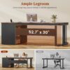 70.9" Executive Desk with Power Outlet, Large Office Desk with Drawers & Lateral File Cabinet, Modern Long Computer Desk with Adjustable Storage Shelves, Workstation Business Furniture (Walnut)