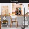 Brightech Litespan Slim LED Floor Reading Lamp - Modern Tall Lamp with Adjustable Gooseneck for Living Rooms & Offices - Dimmable Crafts Work Light - Brown
