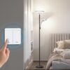 Bright Floor Lamp, Standing Lamp with Remote & Wall Switch, 60 Lighting Effects, Adjustable Torchiere Corner Light for Living Room, Bedroom, Office. Perfect for Reading & Ambiance