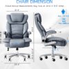 GYI Big and Tall Office Chair 400lb Wide Seat, Ergonomic High Back Leather Executive Desk Chair with Flip-up Arms, Gray/Blue