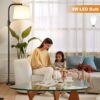 Ambimall Fully Dimmable Floor Lamp - Floor Lamps 9W LED Light Bulbs, Standing Lamps for Living Room with Adjust Head, Modern Standing Light Rotary Switch, Tall Lamp for Bedroom (Black and White)