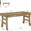 Tribesigns 63-Inch Executive Desk, Large Office Computer Desk with Sturdy Legs, Farmhouse Workstation Writing Table Business Furniture for Home Office, Light Brown