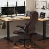 Ergonomic Executive Office Chair for Big & Tall - 500lbs Capacity with Lumbar Support & Flip-Up Armrests, Heavy Duty PU Leather Computer Desk Chair, Brown