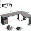 Tribesigns L-Shaped Executive Desk, Large Office Desk with 3-Drawer File Cabinet, Industrial Corner Computer Table with Drawers, Business Workstation for Home Office (Gray, 83")