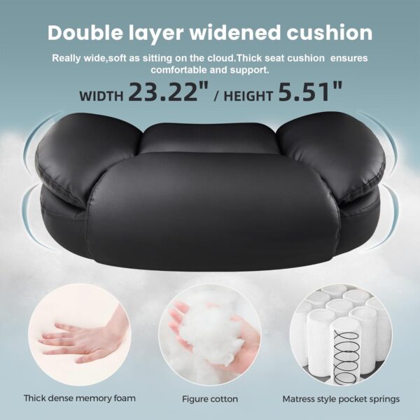 Executive Office Chair, Ergonomic Big and Tall Computer Desk Chair, High Back PU Leather Chair with Padded Flip-up Armrest, Lumbar Support Swivel Rolling Chairs (Black)