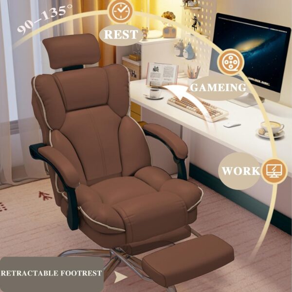 HDHDBA Executive Office Chair High Back Adjustable Home Computer Chairs Big and Tall Desk Chair Back Support Swivel PU Leather Chair with Lumbar Support