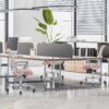 Office Computer Desk Managerial Executive Chair, Ergonomic Mid-Back Mesh Rolling Work Swivel Chairs with Wheels, Comfortable Lumbar Support, Comfy Arms for Home, Bedroom, Study, Student