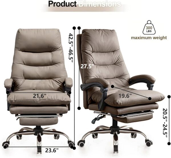 Office Chair with Foot Rest Gaming Chair Ergonomic Executive Desk Chair High Back Computer Chair