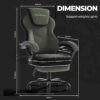 Ergonomic Office Chair with Adjustable Headrest and Footrest, High Back Computer Desk Chair with Linkage Armrests, Reclining Swivel Chair for Home Office, Executive Office Chair (274-green)