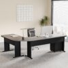 Tribesigns L-Shaped Executive Desk, Large Office Desk with 3-Drawer File Cabinet, Industrial Corner Computer Table with Drawers, Business Workstation for Home Office (Gray, 83")