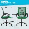 Home Office Chair Ergonomic Desk Chair Mesh Computer Chair with Lumbar Support Armrest Executive Rolling Swivel Adjustable Mid Back Task Chair for Women Adults,Green