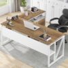 Tribesigns L Shaped Desk with Drawer,63" Executive Computer Desk and lateral File Cabinet, 2 Piece Home Office Furniture for Hanging File, Cabinet with Doors (Walnut, 63-inches)