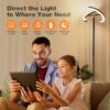 Floor Lamps for Living Room,SIBRILLE Modern Stepless Dimmable Standing Lamp 3000-6000K,22W LED Rotatable Reading Standing Light,Touch&Remote Control Uplighter Floor Lamp for Living Room Bedroom Office