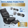 Ergonomic Executive Office Chair with Footrest – 400LBS Big and Tall PU Leather Desk Chair, One-Click Electric Recline with Massage & Pillow Support, High Back Wide Seat for Home Office (Black)
