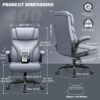 Office Chair, Ergonomic Big and Tall Computer Desk Chairs, Executive Breathable Leather Chair with Adjustable High Back Flip-up Armrests, Lumbar Support Swivel PC Chair with Rocking Function