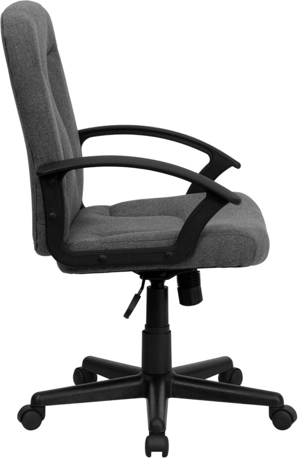 Flash Furniture Garver Mid-Back Gray Fabric Executive Swivel Office Chair with Nylon Arms