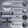 Office Chair, Ergonomic Big and Tall Computer Desk Chairs, Executive Breathable Leather Chair with Adjustable High Back Flip-up Armrests, Lumbar Support Swivel PC Chair with Rocking Function