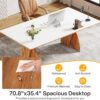 Tribesigns 71 Inch Executive Desk, Large Office Computer Desk with Heavy Duty Legs, Modern Simple Laptop Desk Study Writing Table Business Furniture for Home Office (White/Brown)