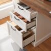 60" Farmhouse Executive Desk and 40" Mobile File Cabinet Combination,L Shaped Executive Desk with Charging Station,Home Office Desk for Office Work,Home Study