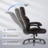 Big and Tall Office Chair 500 LBS-Executive Office Chairs for Heavy People-Heavy Duty Office Chairs with Sturdy Rolling Wheels-Desk Chair with Adjustable Lumbar Support Black Faux Leather Chair Brown