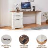 60" Farmhouse Executive Desk and 40" Mobile File Cabinet Combination,L Shaped Executive Desk with Charging Station,Home Office Desk for Office Work,Home Study