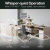 Furniture Set, 86" U Shaped Executive Standing Desk & 4 Wood Lateral File Cabinets with Lock, Electric Height Adjustable, AC/USB, Home Office, Light Walnut