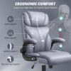 Office Chair, Ergonomic Big and Tall Computer Desk Chairs, Executive Breathable Leather Chair with Adjustable High Back Flip-up Armrests, Lumbar Support Swivel PC Chair with Rocking Function