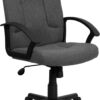 Flash Furniture Garver Mid-Back Gray Fabric Executive Swivel Office Chair with Nylon Arms