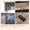 63 Inch Modern Executive Office Desk, Computer Writing Desk for Home Office, Business Furniture Workstation Stainless Steels Sturdy Frame 1.97IN Thick Desktop(Left, 63×31.5×30 in)