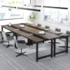 Tribesigns 70.8” Executive Desk, Large Office Computer Desk with Thicken Frame, Modern Simple Workstation Business Furniture for Home Office, Vintage Grey/Black