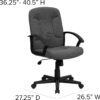 Flash Furniture Garver Mid-Back Gray Fabric Executive Swivel Office Chair with Nylon Arms
