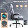 Office Chair, Ergonomic Big and Tall Computer Desk Chairs, Executive Breathable Leather Chair with Adjustable High Back Flip-up Armrests, Lumbar Support Swivel PC Chair with Rocking Function