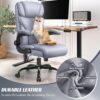 Office Chair, Ergonomic Big and Tall Computer Desk Chairs, Executive Breathable Leather Chair with Adjustable High Back Flip-up Armrests, Lumbar Support Swivel PC Chair with Rocking Function