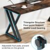 Tribesigns Writing Computer Desk, 55 inch Heavy Duty Study Desk with Z-Shaped Metal Leg, Modern Simple Home Office Computer Desk, Rustic Brown