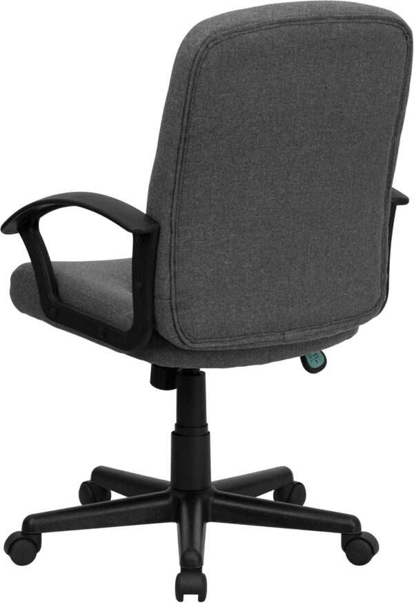 Flash Furniture Garver Mid-Back Gray Fabric Executive Swivel Office Chair with Nylon Arms