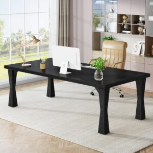 Tribesigns Executive Desk, 71" W x 35" D Large Office Desk, Modern Computer Desk Conference Table Meeting Room Table, Business Furniture for Home Office, All Black