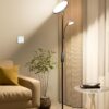 Bright Floor Lamp, Standing Lamp with Remote & Wall Switch, 60 Lighting Effects, Adjustable Torchiere Corner Light for Living Room, Bedroom, Office. Perfect for Reading & Ambiance