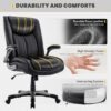 COLAMY High Back Executive Office Chair 400lbs, Large Heavy Duty Big and Tall Computer Office Desk Chair Flip-up Arms Wide Thick Seat for Home Office - Black