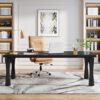 Tribesigns Executive Desk, 71" W x 35" D Large Office Desk, Modern Computer Desk Conference Table Meeting Room Table, Business Furniture for Home Office, All Black
