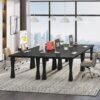 Tribesigns Executive Desk, 71" W x 35" D Large Office Desk, Modern Computer Desk Conference Table Meeting Room Table, Business Furniture for Home Office, All Black