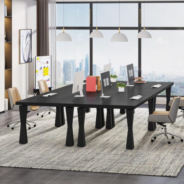 Tribesigns Executive Desk, 71" W x 35" D Large Office Desk, Modern Computer Desk Conference Table Meeting Room Table, Business Furniture for Home Office, All Black