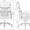 Big and Tall Office Chair 500 LBS-Executive Office Chairs for Heavy People-Heavy Duty Office Chairs with Sturdy Rolling Wheels-Desk Chair with Adjustable Lumbar Support Black Faux Leather Chair Brown