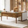 Tribesigns L-Shaped Executive Desk with Reversible File Cabinet, 63" Wooden Computer Desk with Drawers and Storage, Home Office Writing Table Business Furniture Table, Rustic Brown and White