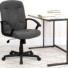 Flash Furniture Garver Mid-Back Gray Fabric Executive Swivel Office Chair with Nylon Arms