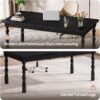 Tribesigns Large Executive Office Desk, 62.2-Inch Farmhouse Modern Computer Desk, Mid Century Study Writing Table Workstations Business Office Furniture with Carved Turned Legs (Black)