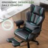 650LBS Big and Tall Office Chair with Footrest,Large Heavy Duty Executive Office Chair-Wide Seat,Adjustable Lumbar Support,Dual Rubber Wheels,Ergonomic High Back Computer Chairs for Heavy People,Black