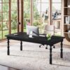 Tribesigns Large Executive Office Desk, 62.2-Inch Farmhouse Modern Computer Desk, Mid Century Study Writing Table Workstations Business Office Furniture with Carved Turned Legs (Black)
