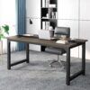 Tribesigns 70.8” Executive Desk, Large Office Computer Desk with Thicken Frame, Modern Simple Workstation Business Furniture for Home Office, Vintage Grey/Black