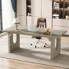 Tribesigns Modern Executive Desk, 70.9" Large Office Computer Desk, Conference Table Meeting Room Table, Simple Workstation Business Furniture for Home Office, Grey